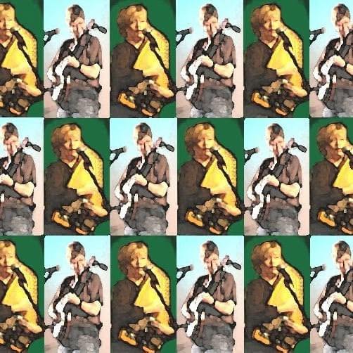 Colorful collage of The Barnard Sisters performing live